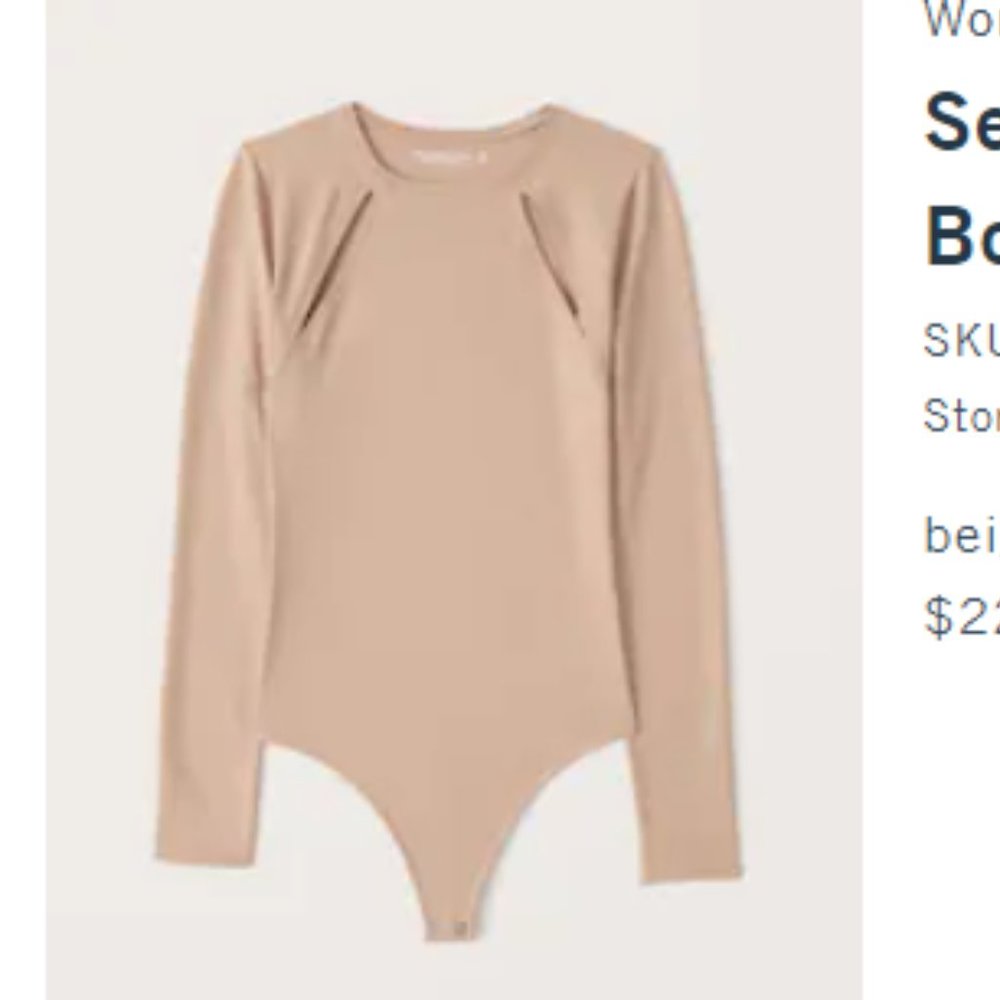 Seamless body suit, nude, Abercrombie & Fitch SZ XL NWT